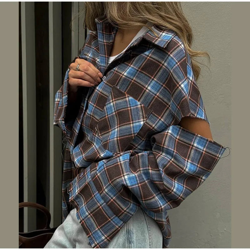 Chic Green Plaid Print Loose Pants Women Casual High Waist Straight Wide Leg Trousers Party Daily Classic Attire 2026 Spring