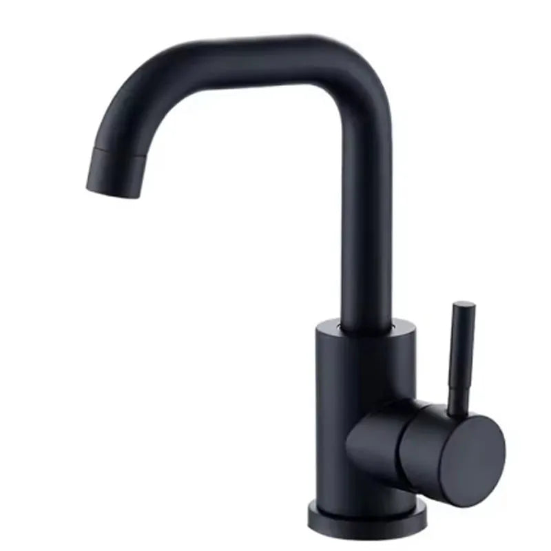 304 Stainless Bathroom Basin Faucet Steel Hot Cold Wash Mixer Crane Tap 360 Rotation Sink Faucets Single Lever Tap For Bathroom