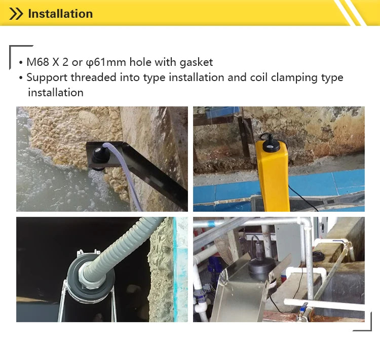 Ultrasonic Type Optional 5~ 15m 420ma 10-30 VDC 100mA Supply Seawater Level Sensor