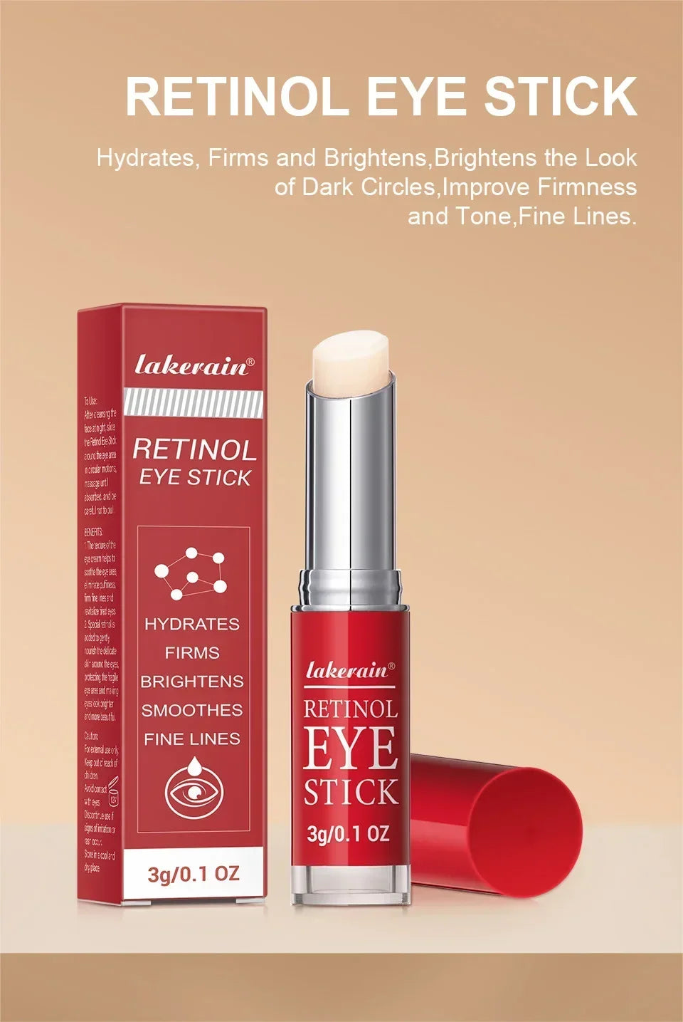 Lakerain Retinol Eye Stick Instant Repair Serum Lightening Dark Circles Firming Skin Eye Care For Women