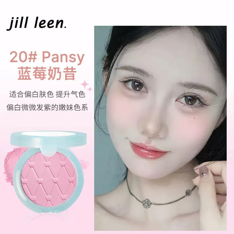 JILL LEEN Monochrome Colorful Soft Mist Blush Disc Highlight Grooming Peach Gills Purple Matte Brightening Expansion Color