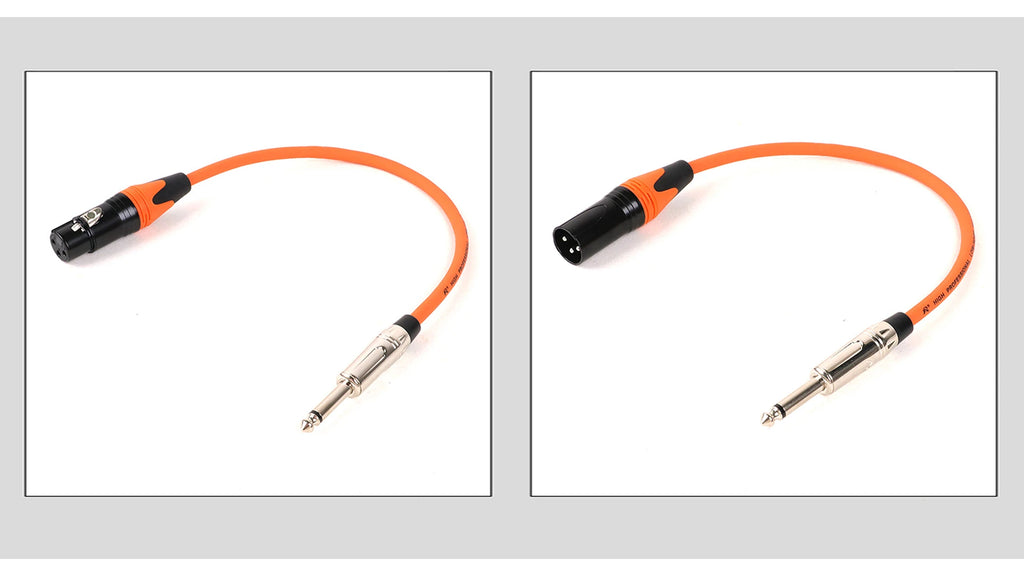 1PC 1/4 Inch (6.35mm) TS Jack to XLR Female/Male Microphone Audio Cable Unbalanced 3Pin XLR to Quarter Inch Mono Plug Mic Cord