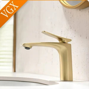 VGX Multifunctional Bathroom Faucets Pull Out Basin Mixer Sink Faucet Gourmet LED Temperature Tap 360° Tapware Crane Brass White