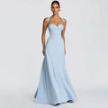 Women Yellow Low Cut Backless High Waisted Dress Lace Up Sleeveless Waist Cincher Spaghetti Strap Vestidos Party Club Women Robe
