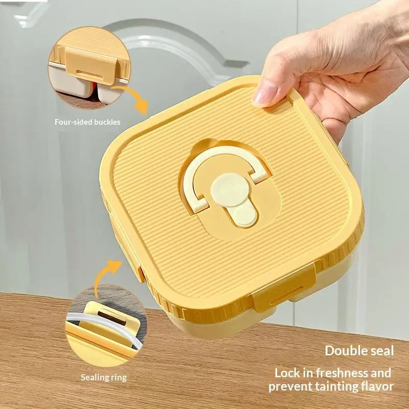 Portable Plastic Lunch Box With Compartment Microwave Safe Fruit Salad Lunch Container Kid Student Leak-proof Bento Box