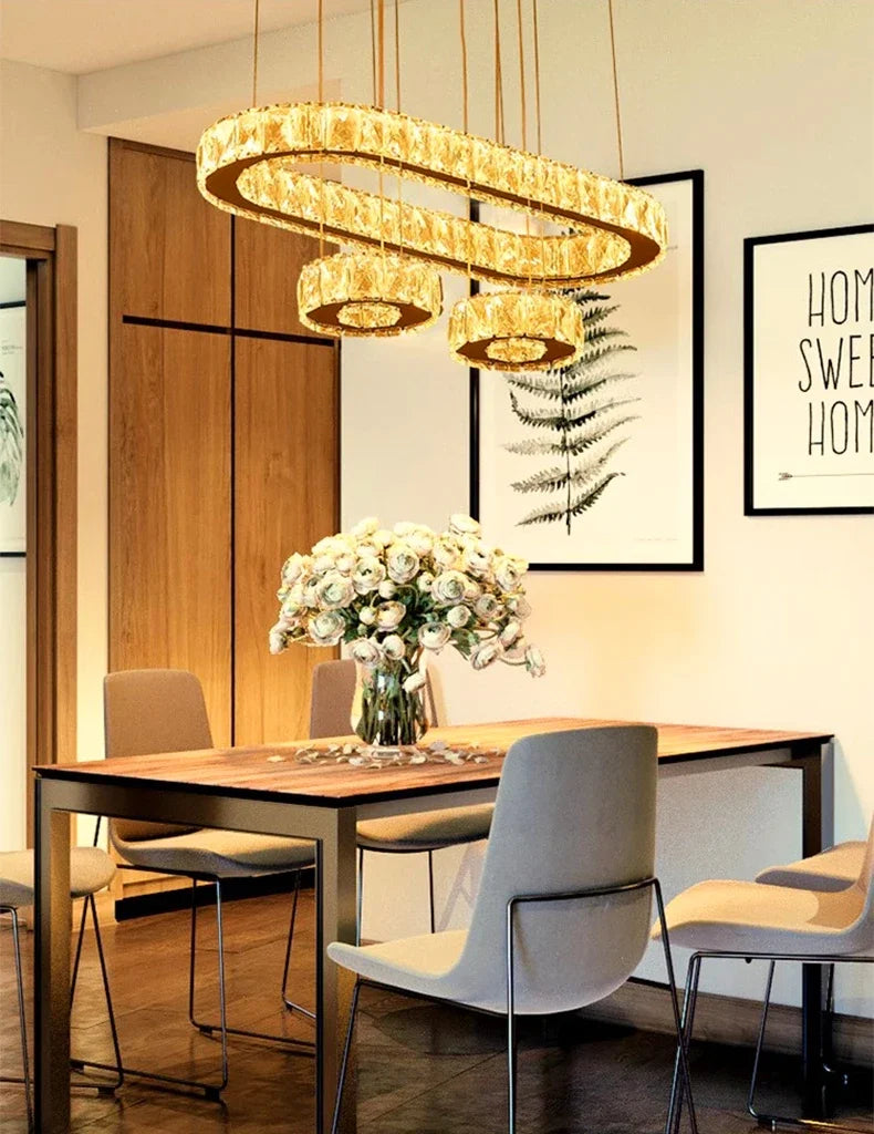 Home Decoration Pendant Lights Luxury Crystal Living Room Chandelier Dining Room Pendant Lamp, Ceiling Light, Indoor Lighting