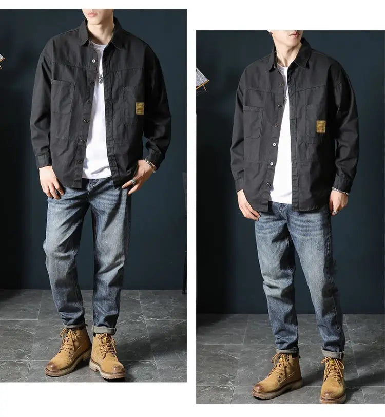 Oversized Men's Long Sleeve 100% Cotton Shirts Male Tops Big Size Fashion Casual Jacket Loose Fit Spring Outwear Plus Large 7XL