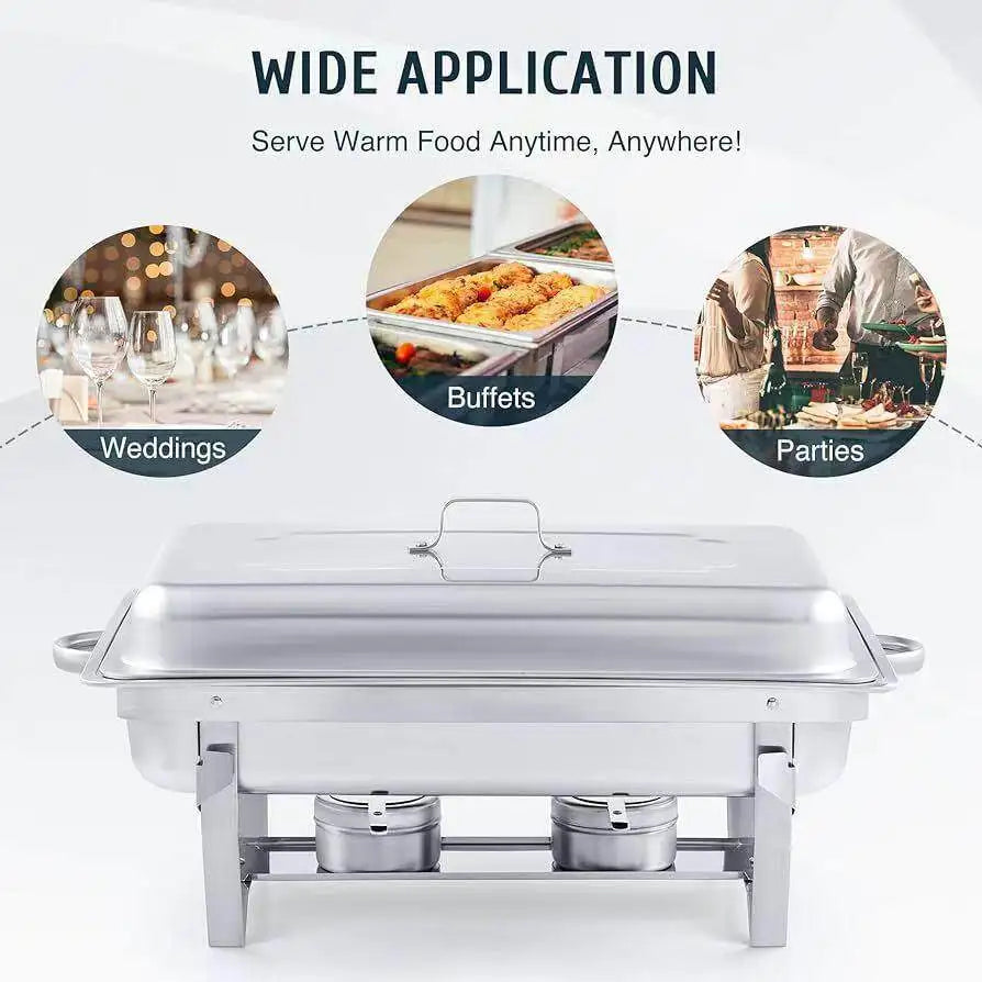Gold Chafing Dish Gold Plated Stainless Steel Stove Economy Square Folding Flip Hotel Buffet Stove