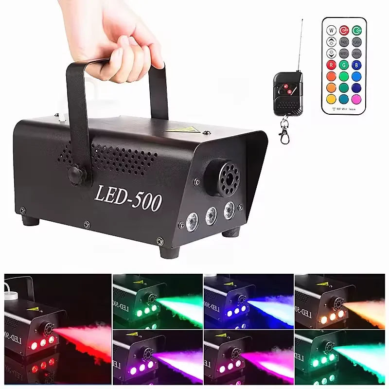 500W Remote Control Fog Machine & LED RGB 3in1 Effect Light Stage Show Led Smoke Machine Disco KTV DJ Party Club Bar Event Show