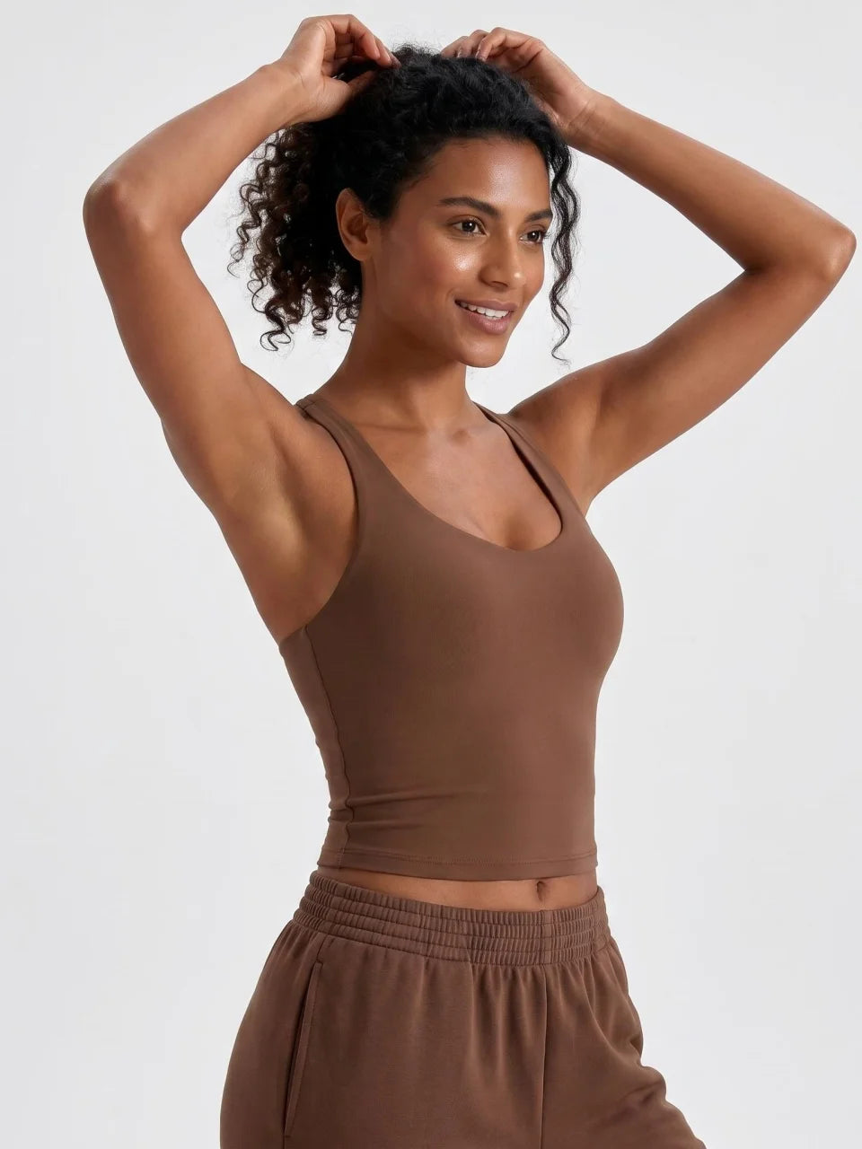Longline Yoga Tank Top with Built in Bra Women Quick Dry Gym Camisole Workout Shirts Soft Slim Fit Sports Vest Athleisure