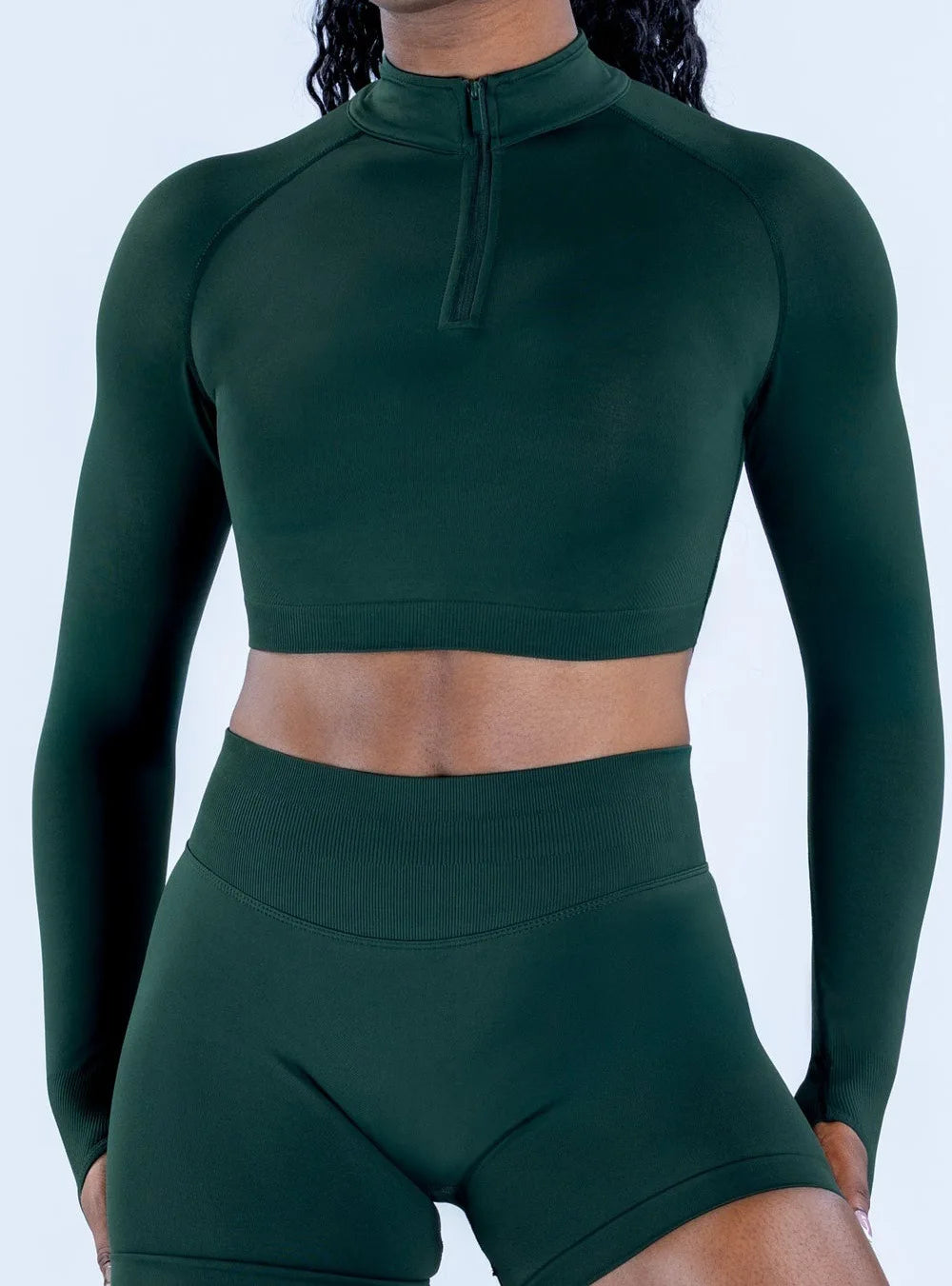NCLAGEN Crop Zippy Fitness Top Long Women Sleeve GYM Clothes Seamless Running Workout Quick Dry Pilates Sports Yoga Shirt