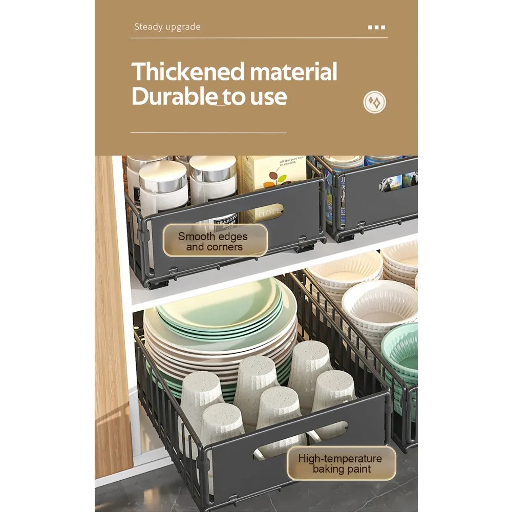 Kitchen Storage Rack Pull Out Cabinet Organizer Slide Drawer Storage Tray Seasoning Bottle Spice Storage Rack Kitchen Organizer