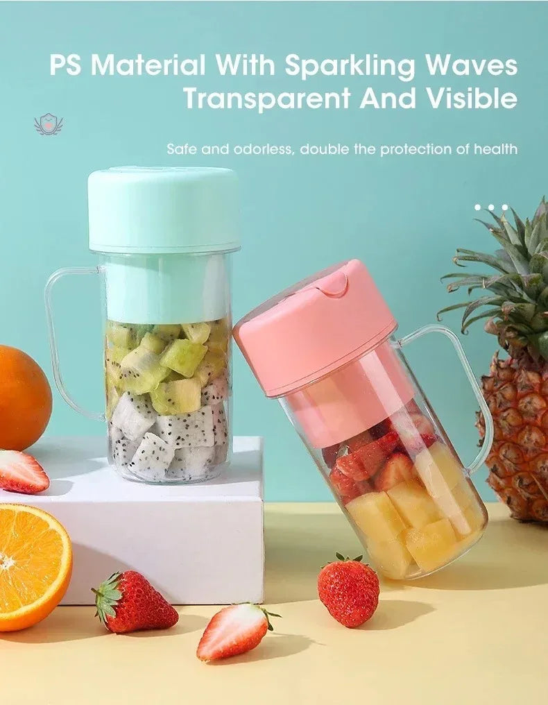 Portable USB Rechargeable Electric Juicer Cup 300ml with Straw for Smoothies and Shakes at Home Outdoor Office