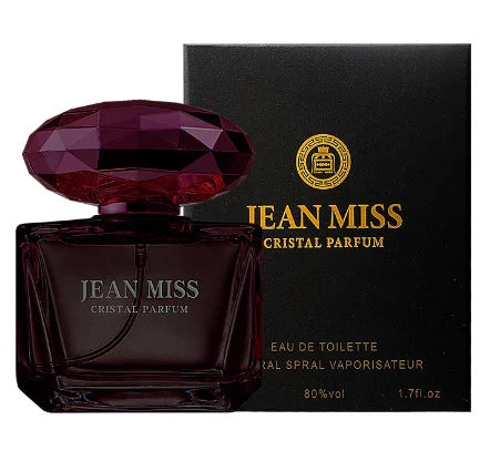 Luxury JEAN MISS Perfume for Women, Elegant Teardrop Bottle with Crystal Diamond Cap, Romantic Floral Long Lasting Eau de Parfum