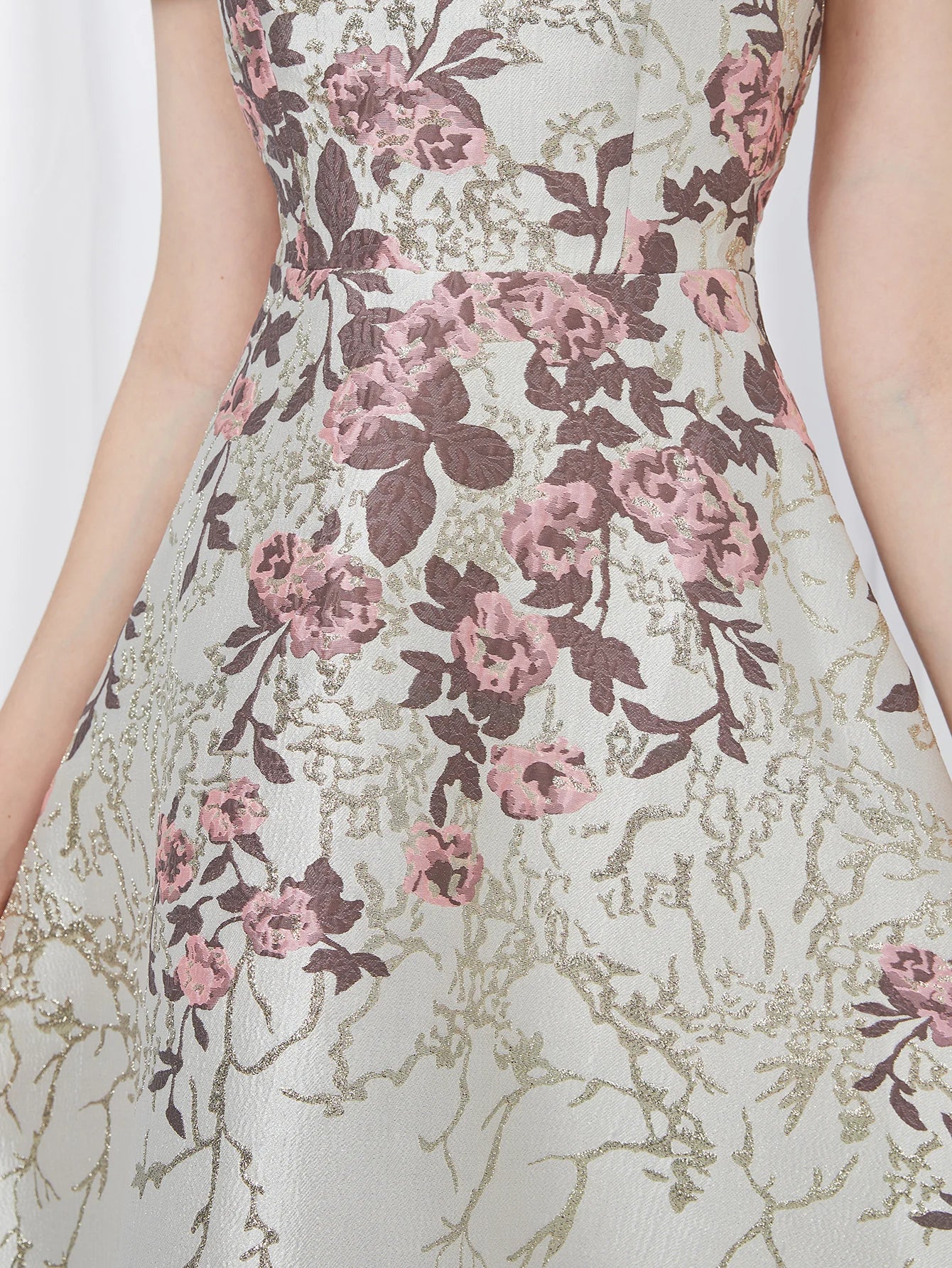 DEVCHATA Elegant Flower Jacquard Dress New Luxury Summer Boho Floral Fashion Party Clothing Mid-Calf Ball Gown Casual Vestidos