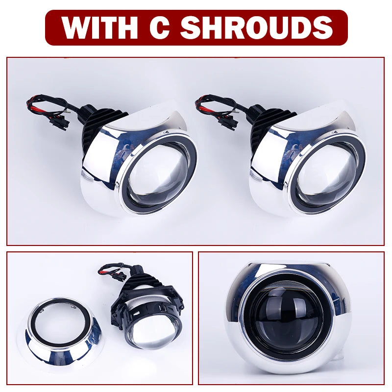 3 Inch H4 H7 LED Angel Eyes Bi LED Lenses 9005 9006 Projector Headlight For Hella Car Lights Headlamp Car Accessories RHD 160W