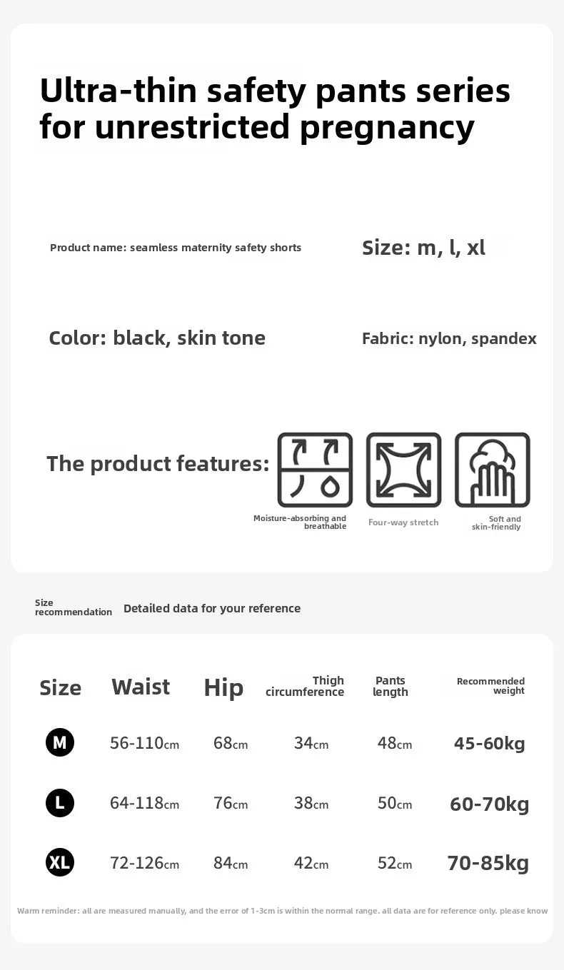 Maternity safety pants spring and summer thin anti-light leggings safety privacy belly support pants
