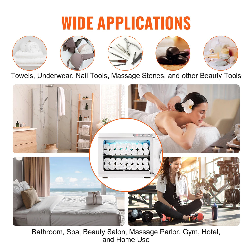 SucceBuy Hot Towel Warmer 8/23L Large Capacity with See Through Window 2-in-1 Quick All-round Heating for Facials SPA Massage Salon
