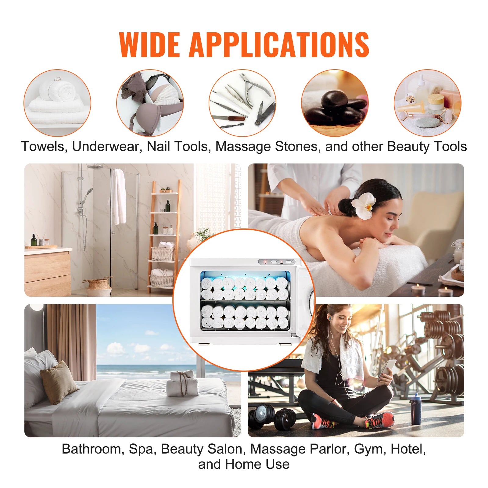 SucceBuy Hot Towel Warmer 8/23L Large Capacity with See Through Window 2-in-1 Quick All-round Heating for Facials SPA Massage Salon