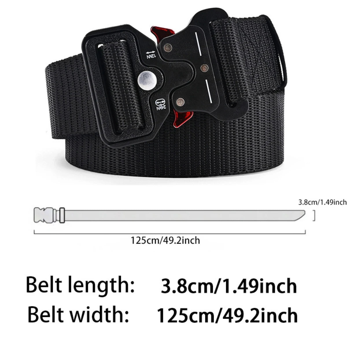 Red Ears Plastic Buckle Tactical Belt Men'S Multifunctional Military Fan Canvas Belt Outdoor Faux Nylon Training Waist Belt