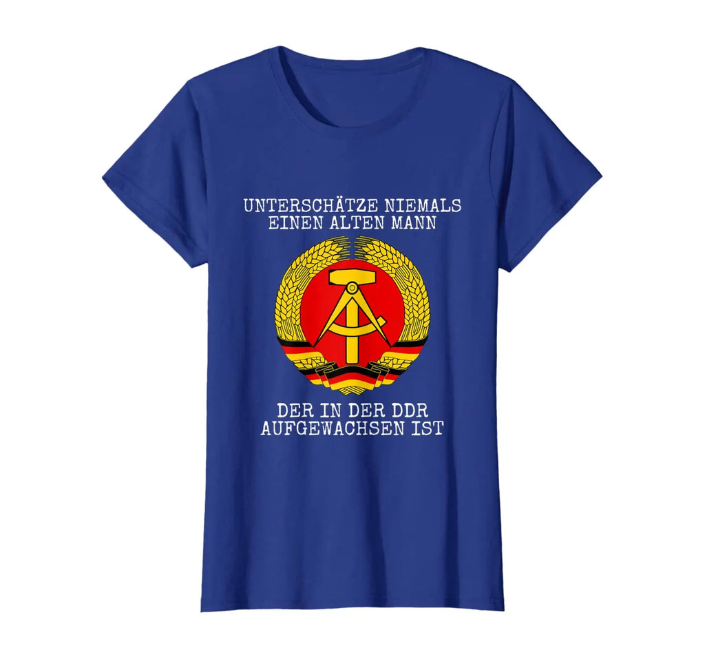 Under Estimate Never Old Man Aufwachsen In The DDR. East Germany T Shirt. Short Sleeve 100% Cotton Casual T-shirts Loose Top