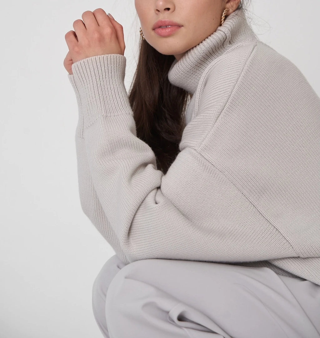 Bornladies Women Turtleneck Sweater CHIC Autumn Winter Thick Warm Pullover Top Oversized Casual Loose Knitted Jumper Female Pull