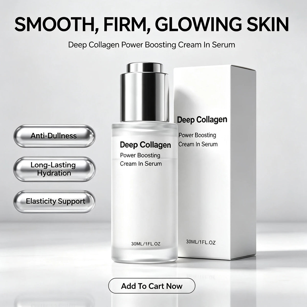 Collagen Hydrating Serum Moisturizing Smoothing Glow Daily Face Essence Lightweight