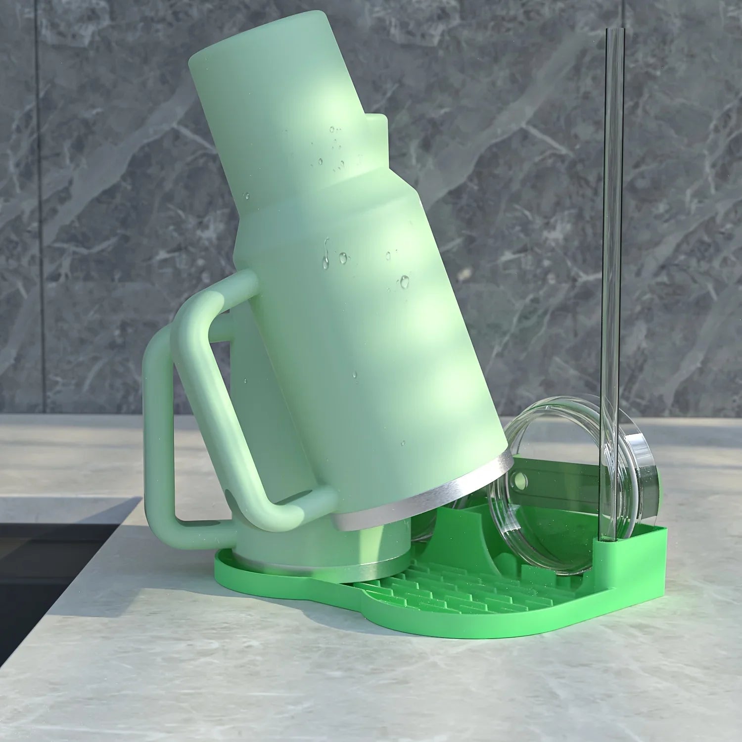 Silicone Tumbler Dry Rack Non-Slip Tumbler Drying Station Sports Bottle Drainer Stand for Stanley Cup Lid Straw