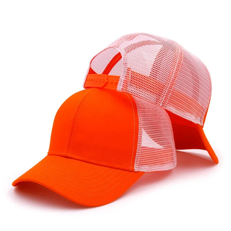 Custom Logo Mesh Splicing Breathable Adjustable Baseball Cap Men Hip Hop Summer Shade Snapback Hat Outdoor Women  Trucker Caps