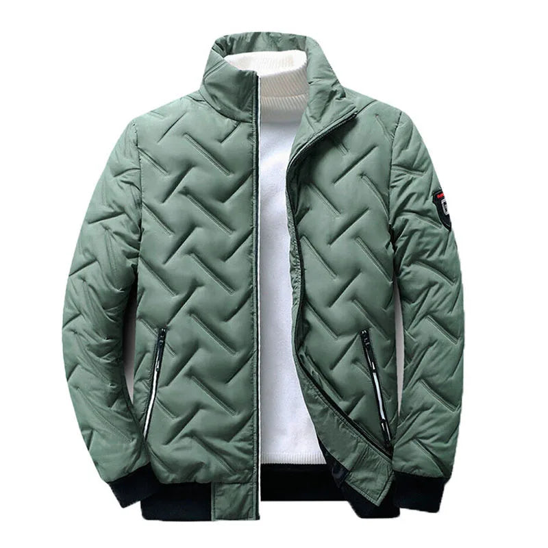 Men Parkas Solid Color Stand Collar Quilting Lightweight Mens Jacket Autumn Winter Casual Outerwear Business Coat Men MY1013
