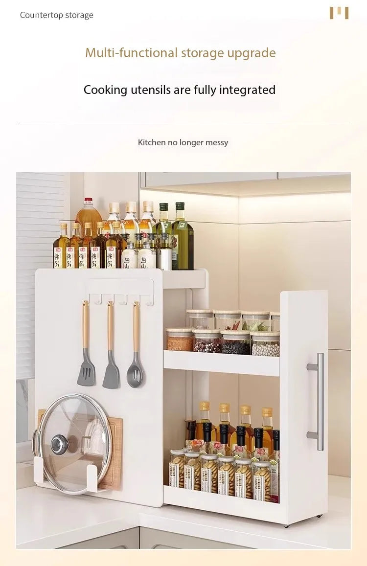 New Pull-out Multifunctional Multi-layer Storage Shelf for Seasoning Products Kitchen Narrow Table Supplies Storage Rack