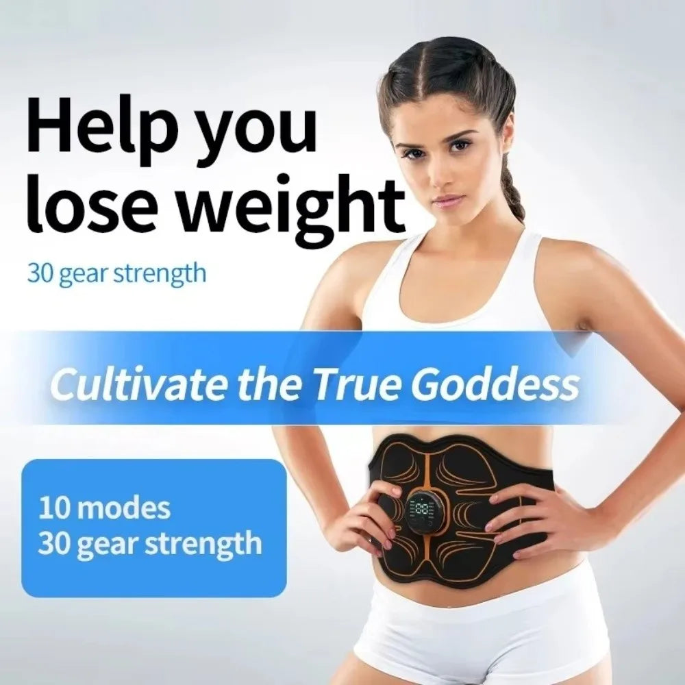 Electric Abdominal Belt Waist Trainer Wireless Abs Trainer USB Recharge Portable EMS Muscle Stimulator Body Slimming