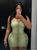 Nibber Coquette Dress Woman Serpentine Print Wrap Chest Skinny Backless Sexy  Peach Hip Hot Girls Midnight Club Party Bodycon