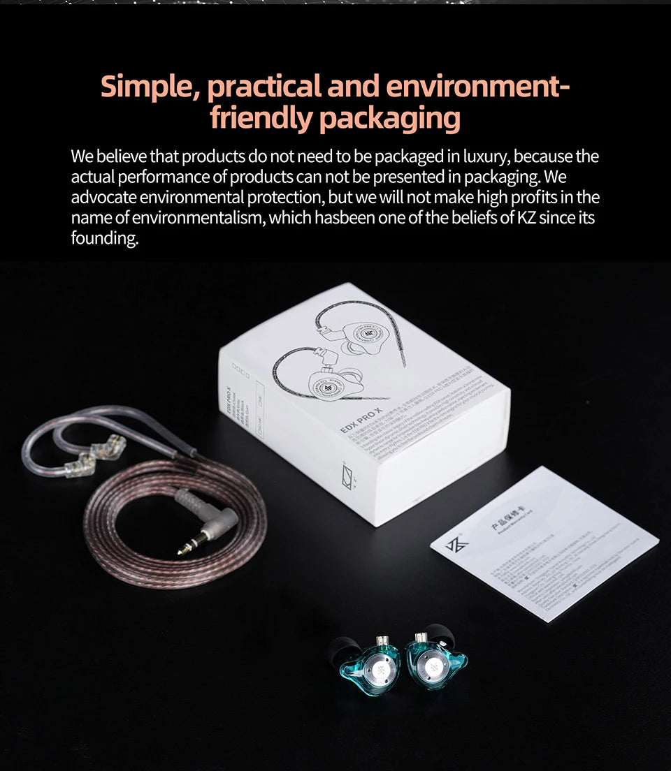 KZ EDX PRO X Dynamic Drive Earphone HIFI Bass Earbud DJ Sport Music Cancelling Headsets 2PIN Cable KZ ZSTX ZSN PRO X EDC EDA ZVX