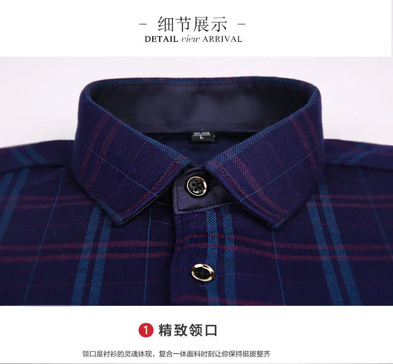 New Design Autumn Winter Warm Plaid Shirts for Men Evening Business Office High Quality Men's Winter Clothing Fashion Tops 2026