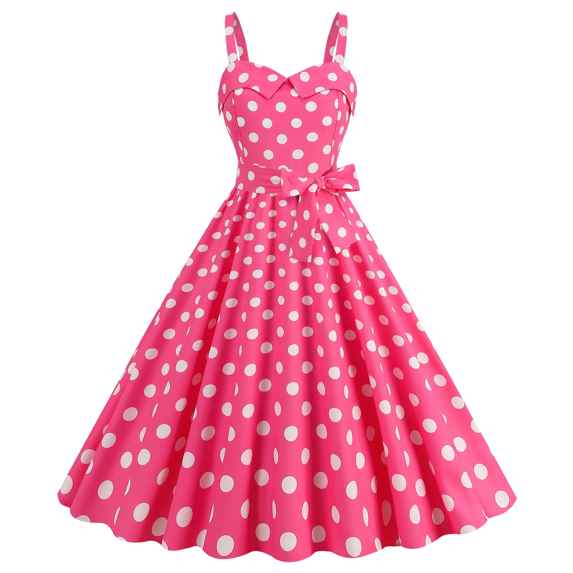 Vintage Classical Polka Dot Printed Dress Women's Sexy Sling Strap Wrap Chest Dress Valentine's Day Streetwear Spring Summer