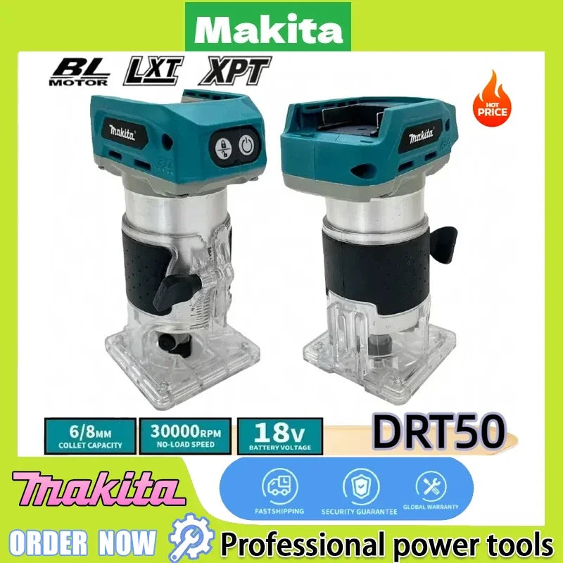 Makita Edge trimmer DRT50 18V LXT Cordless Trimmer, Brushless Motor, Professional Rechargeable Slotting and Milling Tool