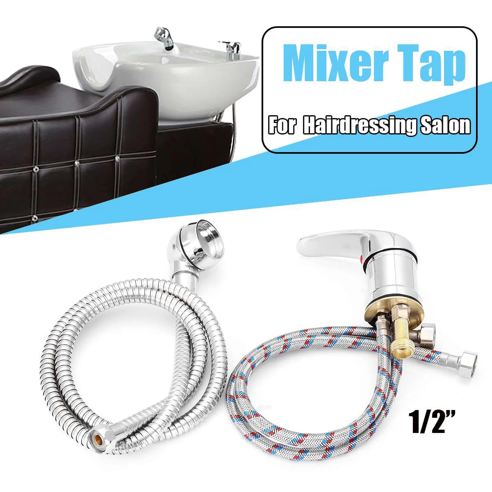 Mixer Tap Bath Sink Faucet Shower Head Spray Hose Push On Washing Hairdresser For Barber Shop Salon Shampoo Accessories