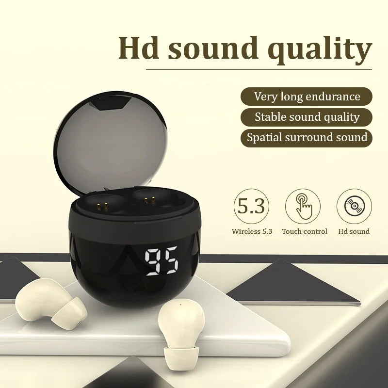 Wireless In-ear Headphones Bluetooth 5.4 Earphone Control Sport Headset Waterproof Microphone Music for Tumbler Design Mini Tiny