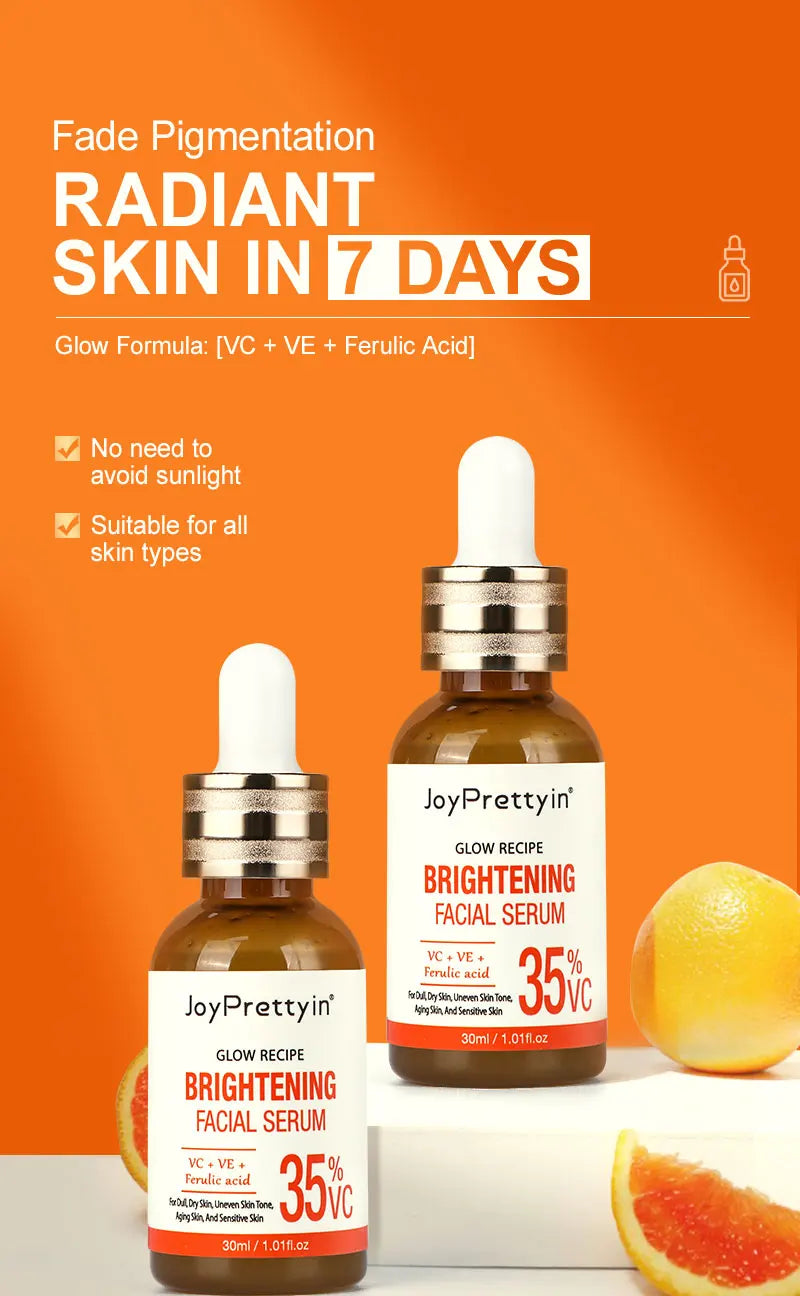 Vitamin C Face Serum Whitening Dark Spot Removal Hyaluronic Acid Facial Essence Skin Care Products 30ML