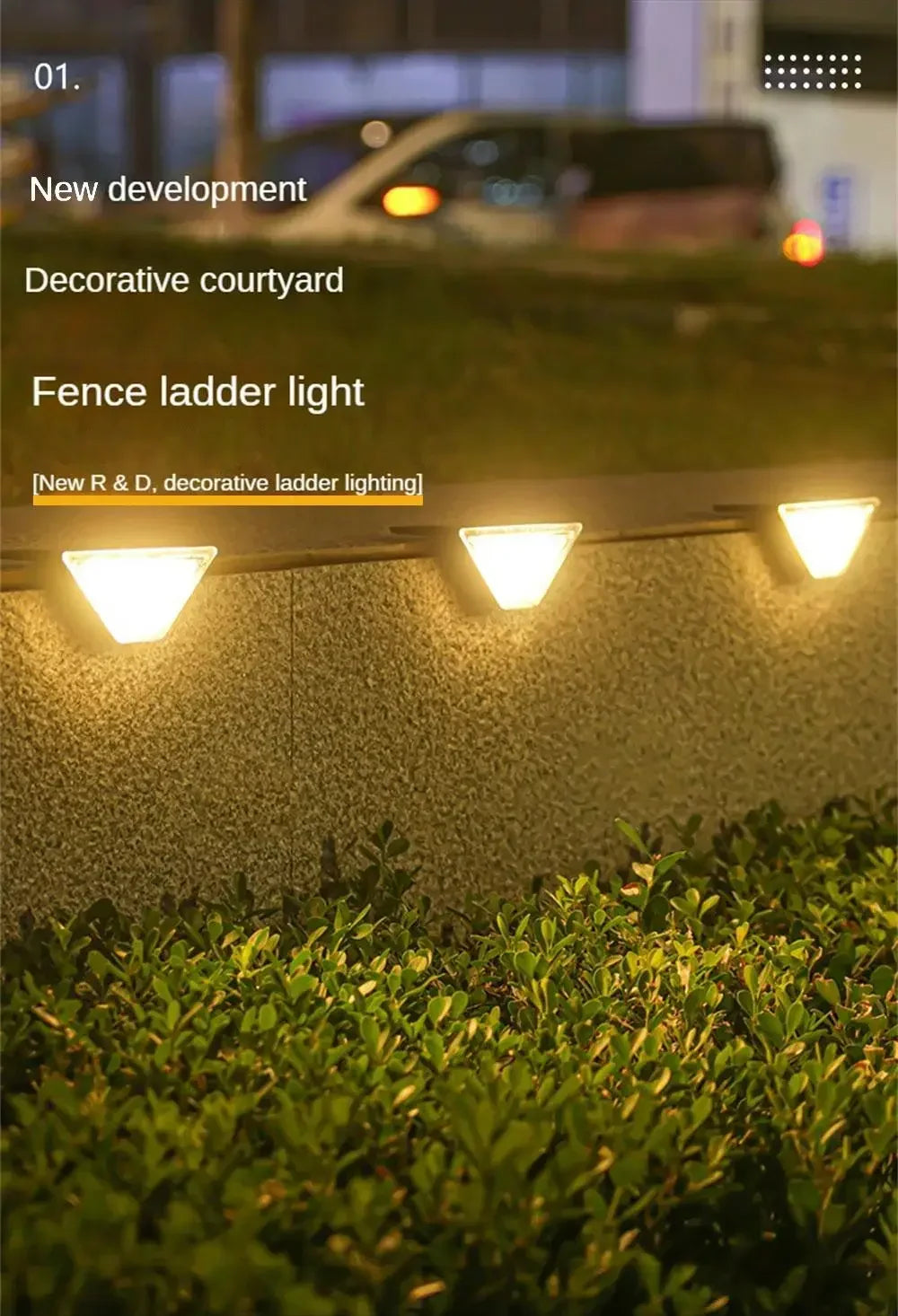 22/24LED Solar Stair Light, IP67 Waterproof Outdoor Step Light, Anti-theft Decorative Lamp for Garden Deck Front Porch Patio