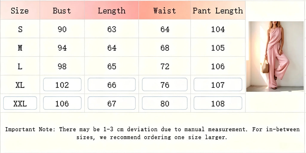 Summer Women Slant Shoulder Top & Wide Leg Pants 2 Piece Outfit Cotton Linen Casual Matching Suit