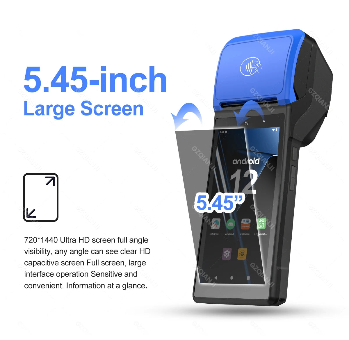 Android 14/13/11 3G 4G Handheld POS Terminal With 58mm Thermal Printer 1D 2D Scanner NFC Reader RAM3GB ROM32GB Mobile Device