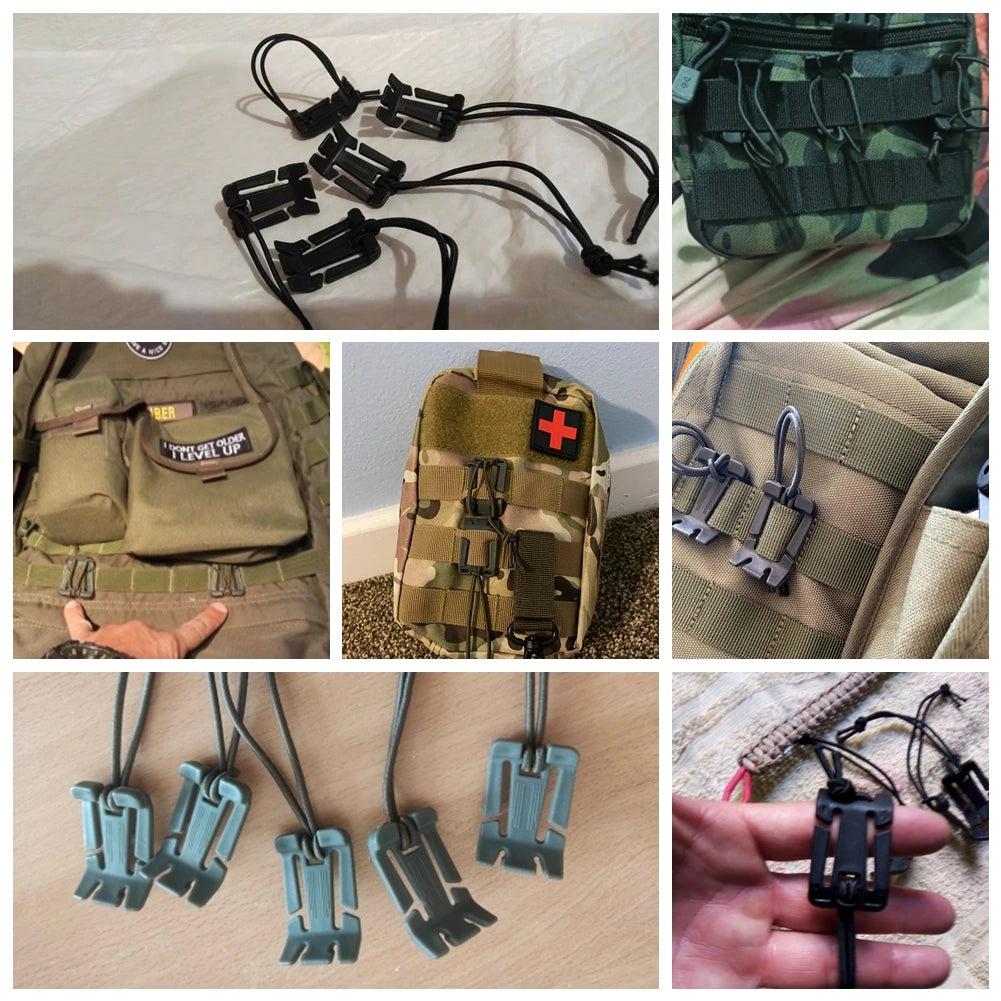 2Pcs Backpack Buckle Clamp Carabiner Survival Gear Tools Carabiner Clips Outdoor Nylon Camping Bag Hanger Hook Wild Hike