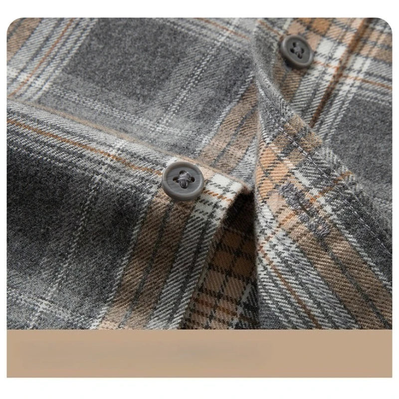 100% Cotton Flannel Shirt Long Sleeve, Plaid Winter Casual Shirt, Anti-Wrinkle Soft Brushed Fabric, Multi-Color Sizes M-4XL