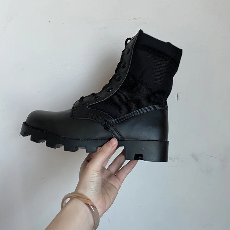 Men Combat Boots High Top Panama Desert Boot Outdoor Hiking Boots Man Anti Slip Tactical Boot Training Motorcycle Boot