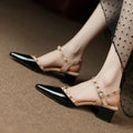 2025 Spring and Autumn New Style Fashionable Comfortable and Elegant Pointed Toe Wear-resistant Casual Rivet Sandals for Women