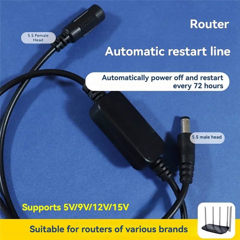 Router Restart Line Router 72 Hours Automatic Restart Cable Routing Timer Reset Tool Black
