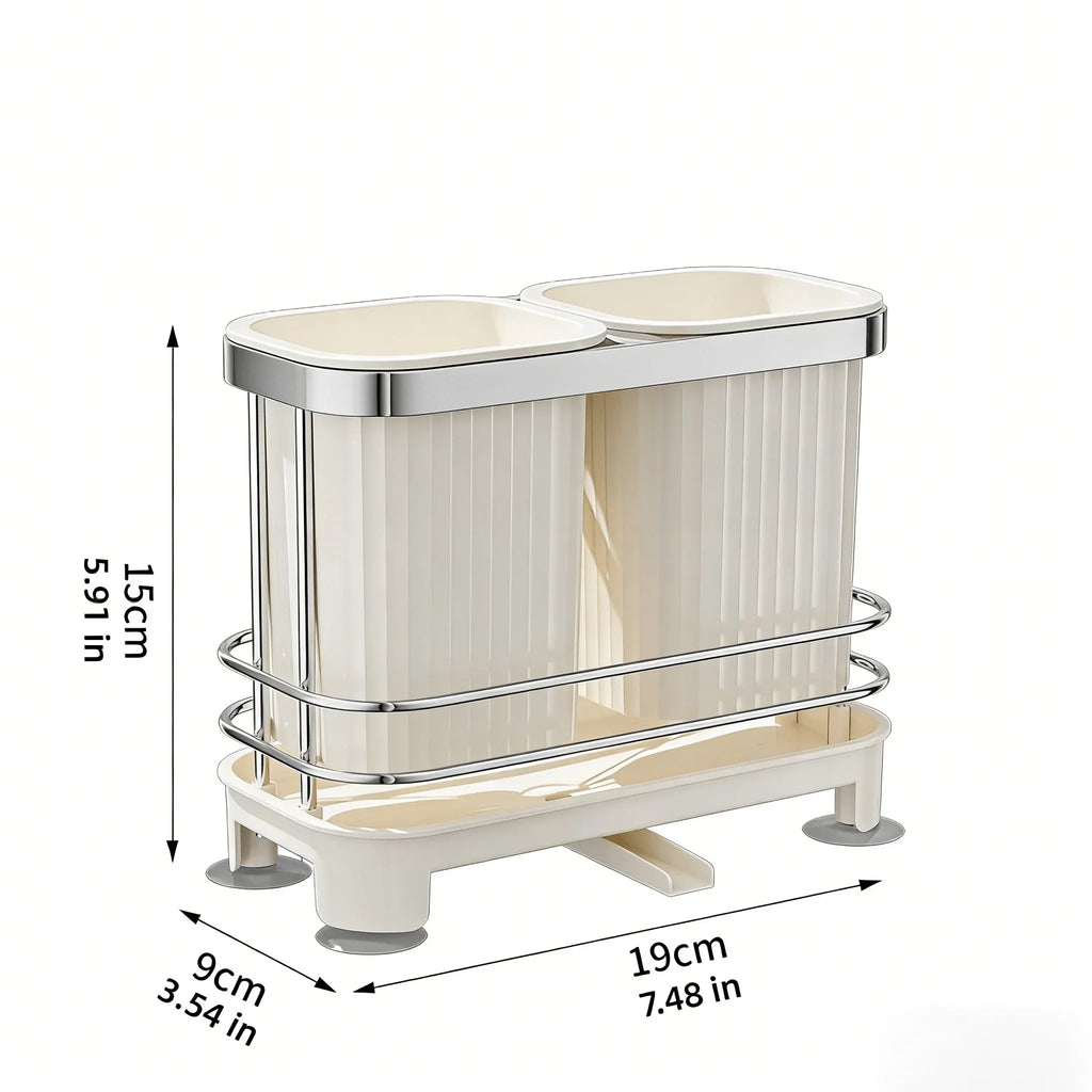 Kitchen Countertop Storage Organizer Self Draining Cutlery Drainer Utensil Holder Spoon Chopstick Cage For Household Use