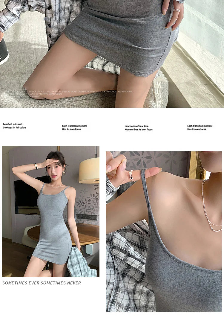 BIVIGAOS Spring Summer Sexy Package Hip Short Camisole Dress Women Elastic Tight Fit Hot Girl Hip Wrap Mini Sleeveless Sundress